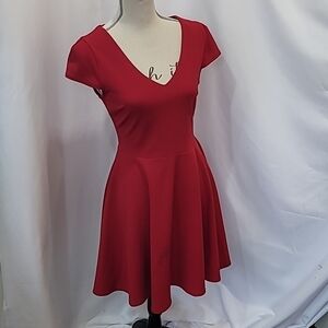 Free with Purchase Nwot B. DARLIN Deep V Back Tie Skater Skirt Mini Dress Cap